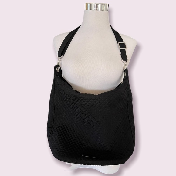 Vera Bradley Handbags - Vera Bradley Carson Hobo Black Microfiber Bag